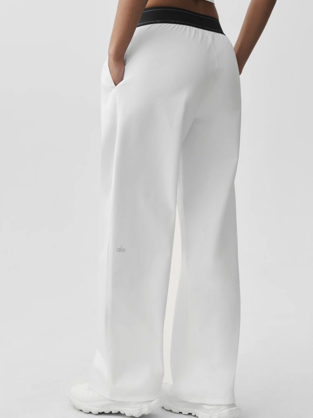☃️ALO Yoga Suit Up Trouser White（Regular）⚪️High Waist Wide Leg Athleisure Pants - Picture 7 of 8